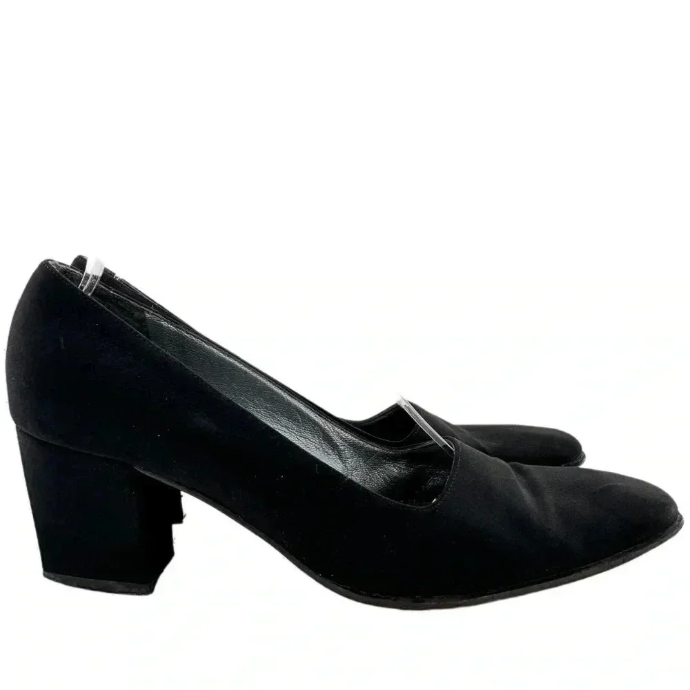 Anne Klein womens heels size 7.5 black square toe old money career vintage 90s